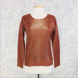 Liz Claiborne Burnt Orange/Copper Shimmer Sweater